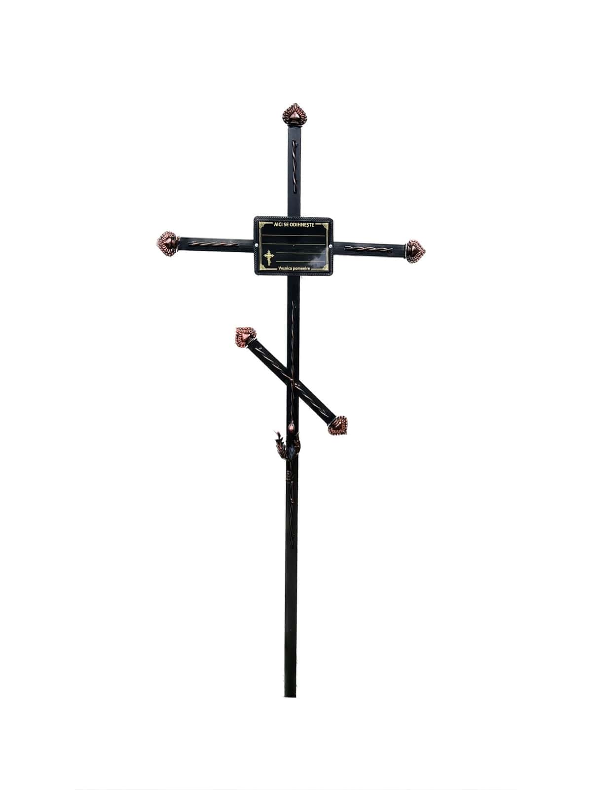 Metal Cross with candlestick and crossbar - #307