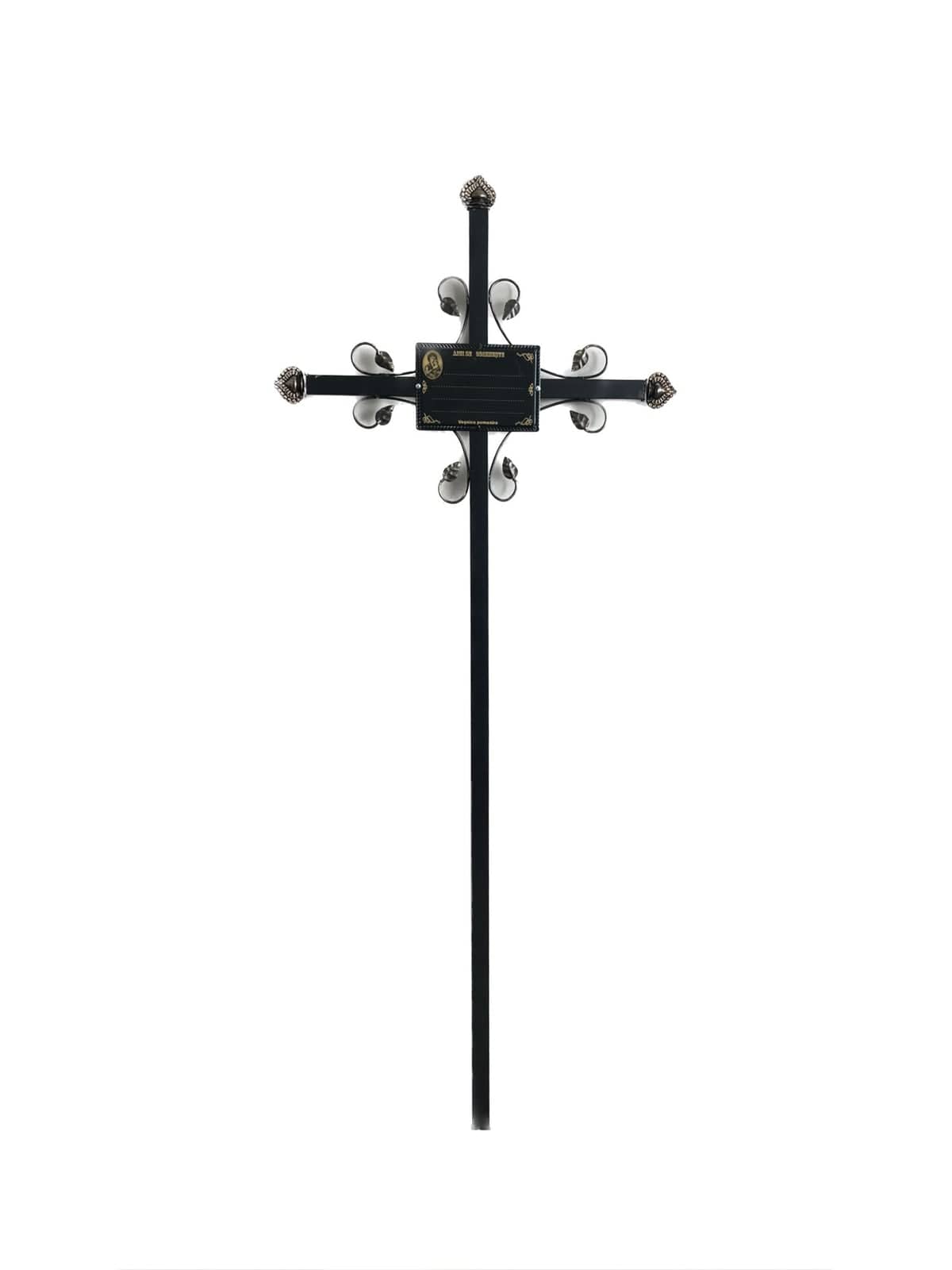 Metal Cross with leaves without crossbar - #303