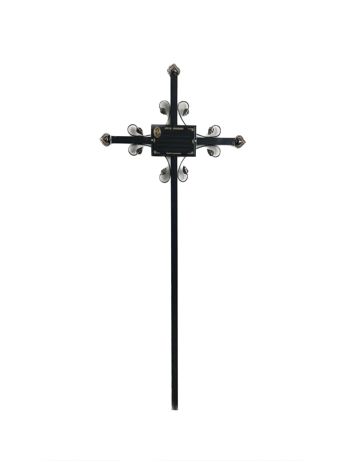 Metal Cross with leaves without crossbar - #303