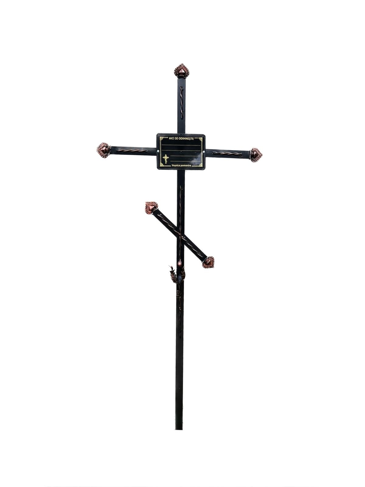 Metal Cross with candlestick and crossbar - #307