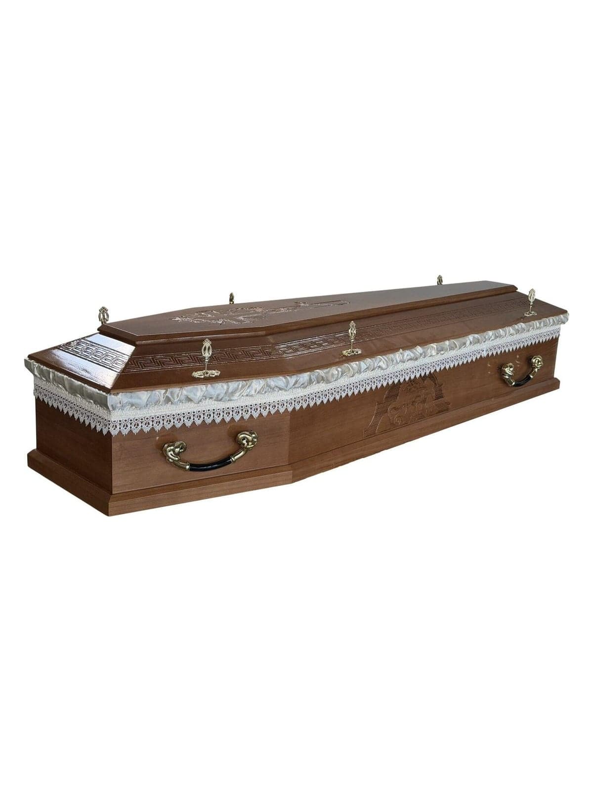 Natural wood lacquered coffin no. 421 - #421